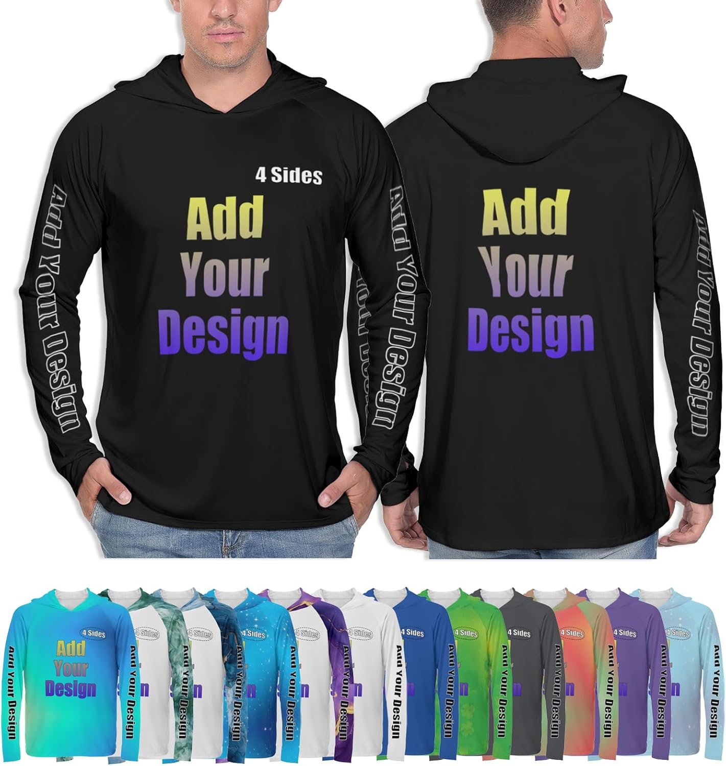 UPF 50+ Men's Custom Sun Hoodie - Ultimate UV Protection!