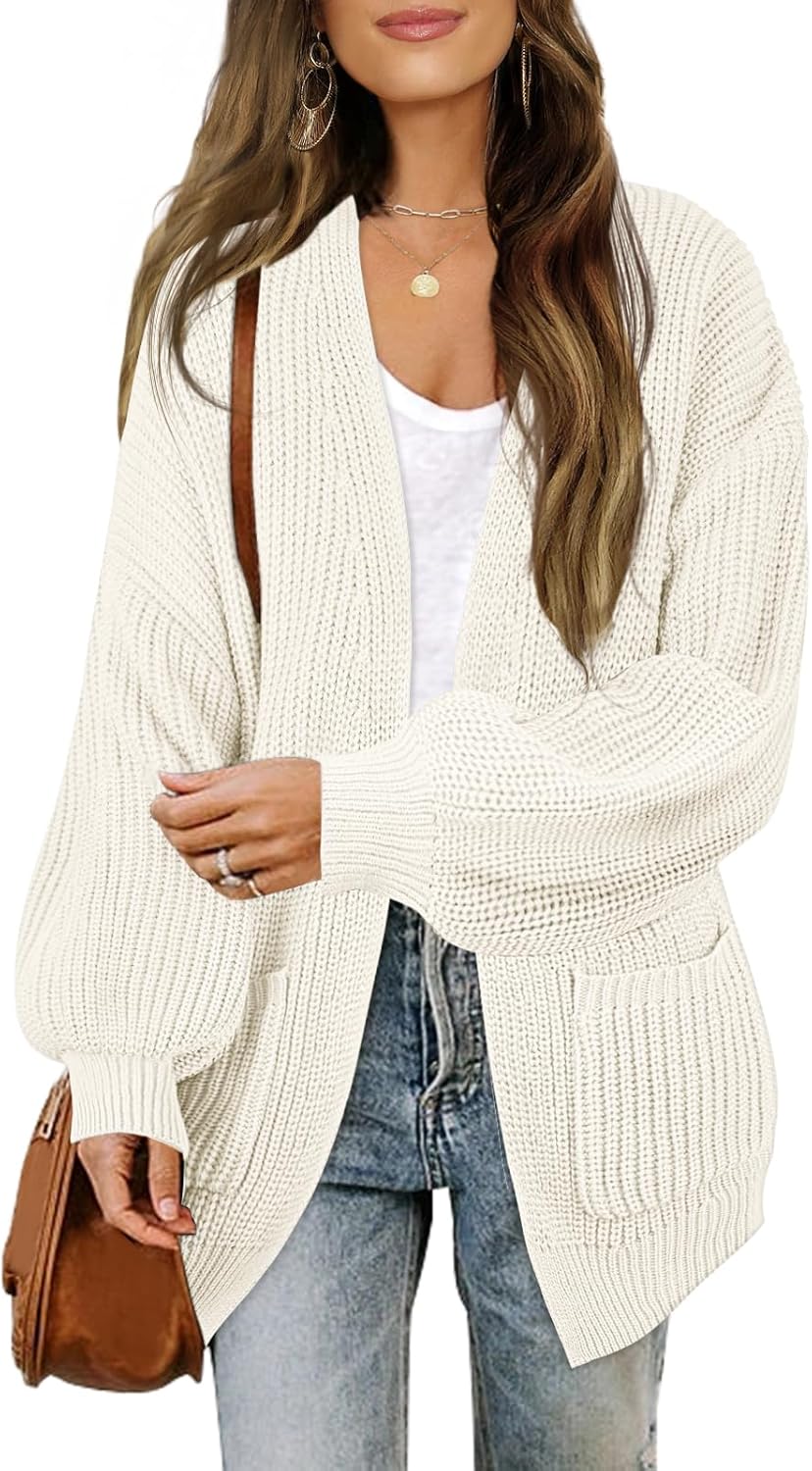 MEROKEETY Women's Open Front Chunky Cardigans for Cozy Style