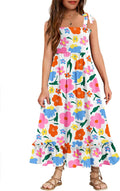 Girls Smocked Maxi Dress for Ages 6-13 - Boho Beach Casual Fit