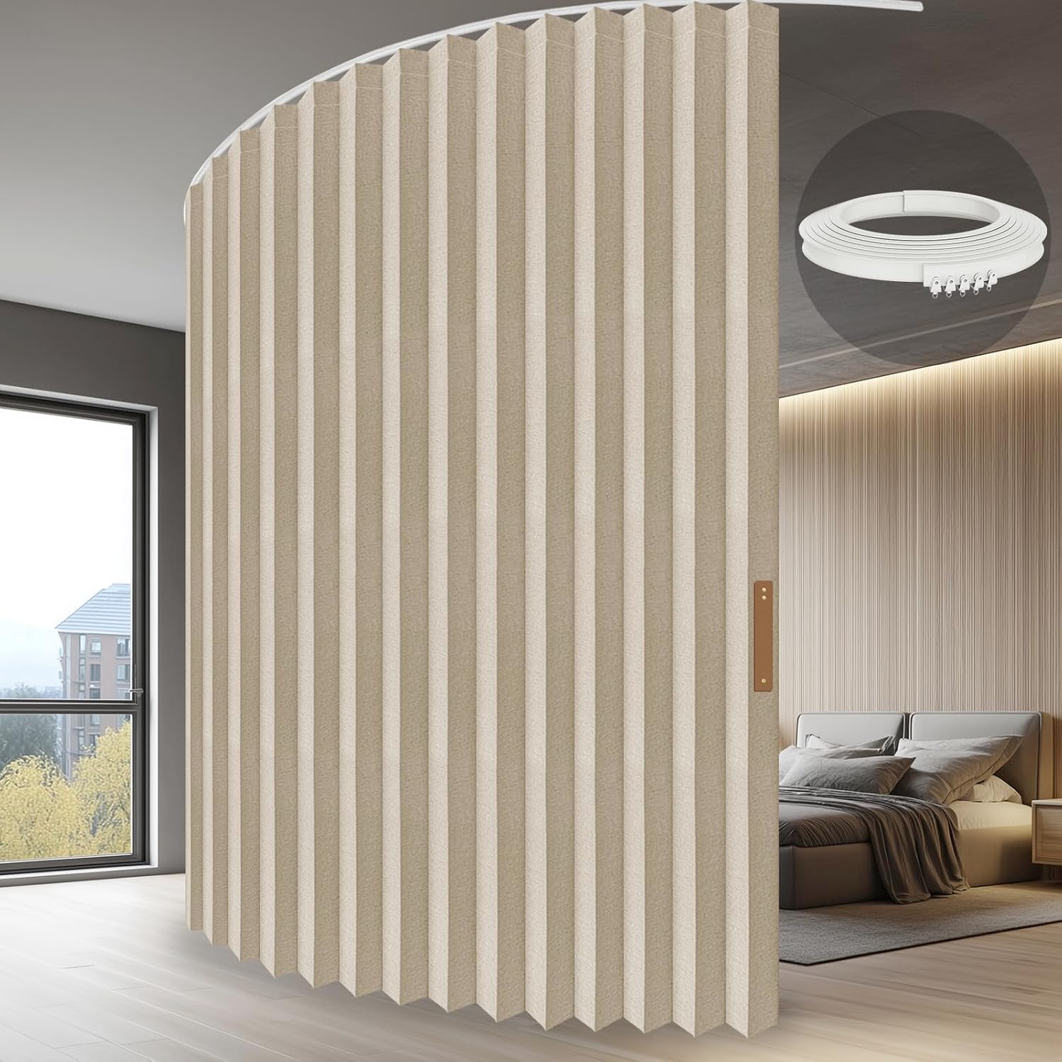 ILRON Accordion Folding Room Partition - Premium Room Divider