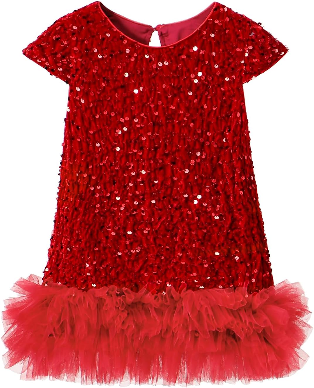 Toddler Girls Sequin Dress A-Line Sparkly Wedding Gown Party