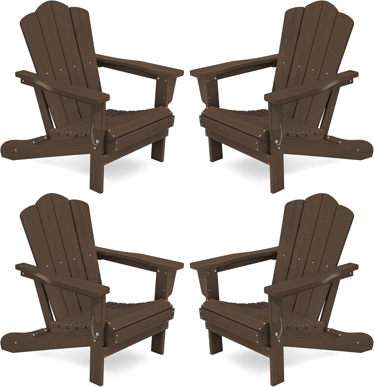 KINGYES Folding Adirondack Chair Set of 4 for Outdoor Relaxation