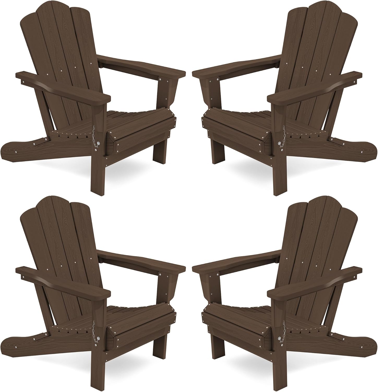 KINGYES Folding Adirondack Chair Set of 4 for Outdoor Relaxation