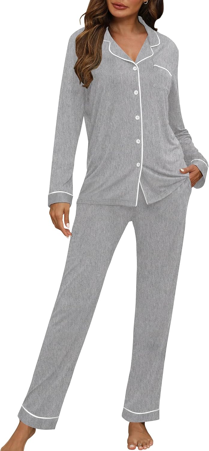 HNG Women Pajama Set Long Sleeve Sleepwear for Ultimate Comfort