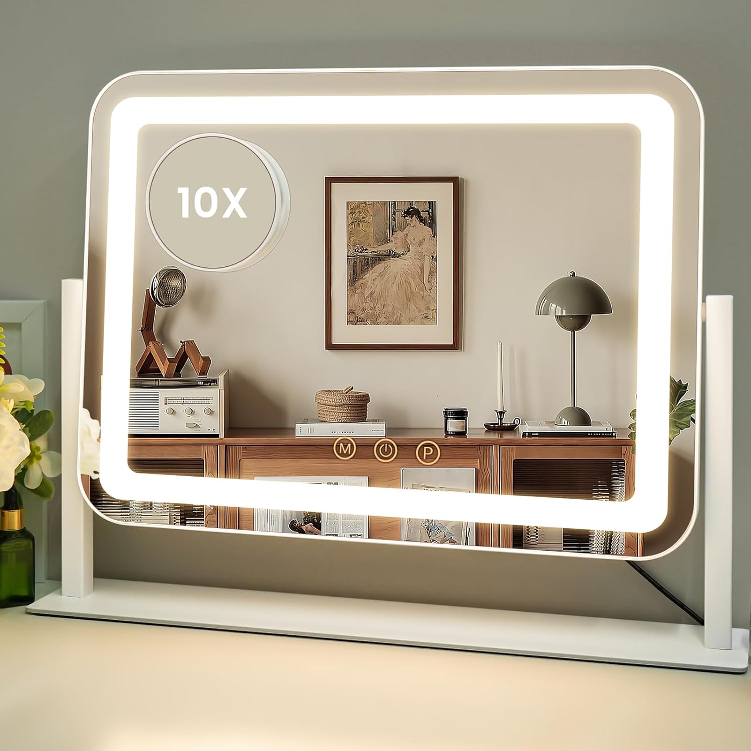 LED Makeup Mirror with Lights and 10X Zoom for Perfect Makeup