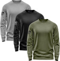 Men's Essentials 3 Pack Long-Sleeve Patriotic Tees - Comfortable Fit