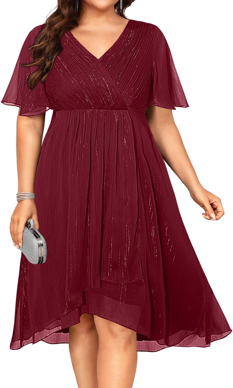Plus Size Cocktail Dress for Curvy Women - Elegant A Line Style