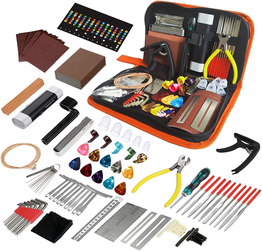 99PCS Professional Guitar Repair Tool Kit for Musicians and Lovers