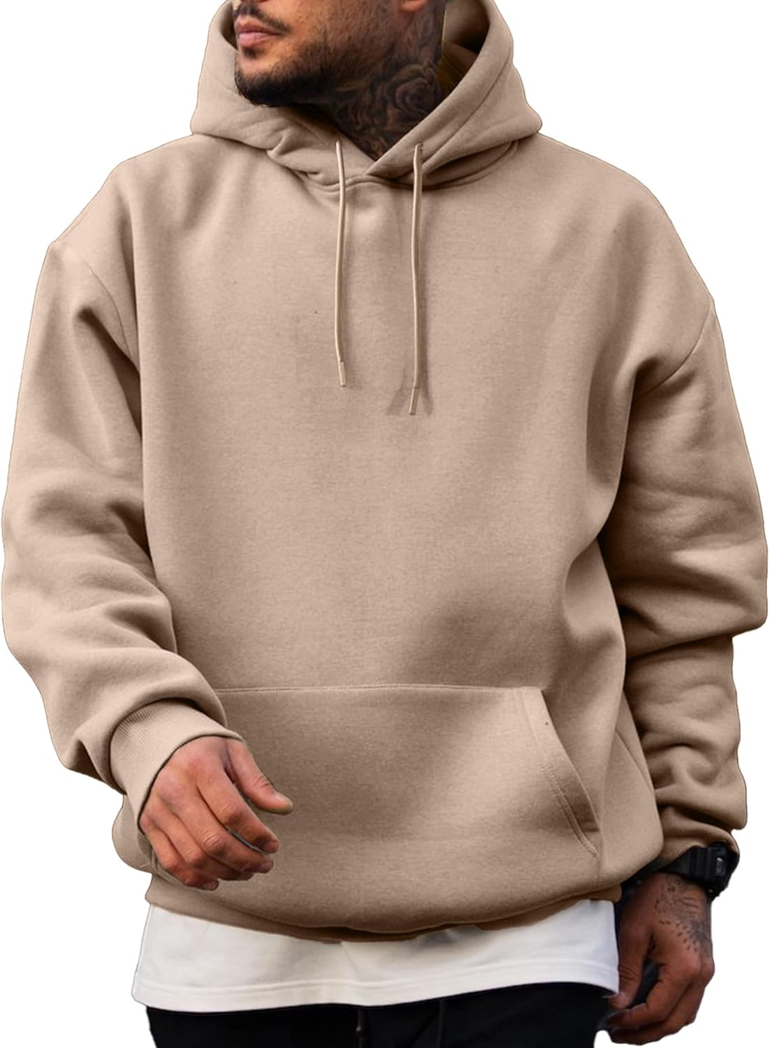JMIERR Mens Casual Cotton Hooded Sweatshirts for Everyday Wear