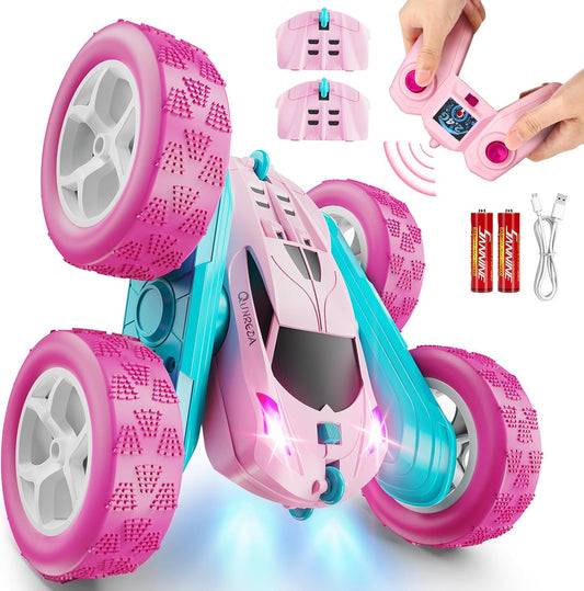 Pink Double Sided RC Stunt Car - Perfect Birthday Gift for Girls!