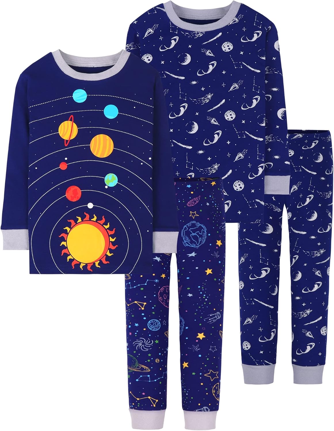 Boys Long Sleeve Pajamas Set for Ages 18 Months to 12 Years