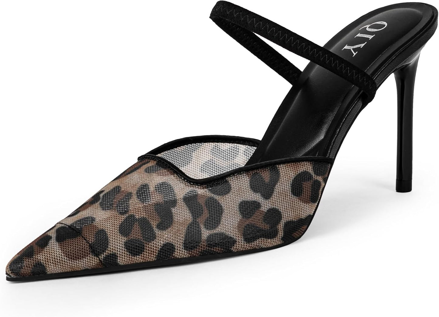 Stylish Mesh Heels for Women - Closed Pointed Toe Stiletto Mules