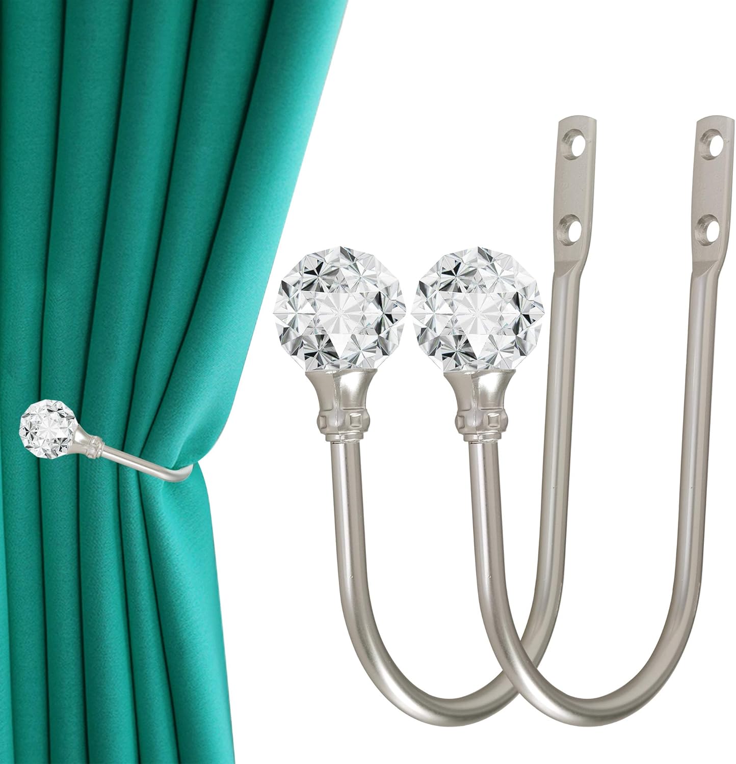 HEMOUR Crystal Ball Curtain Holdbacks - Elegant Tiebacks