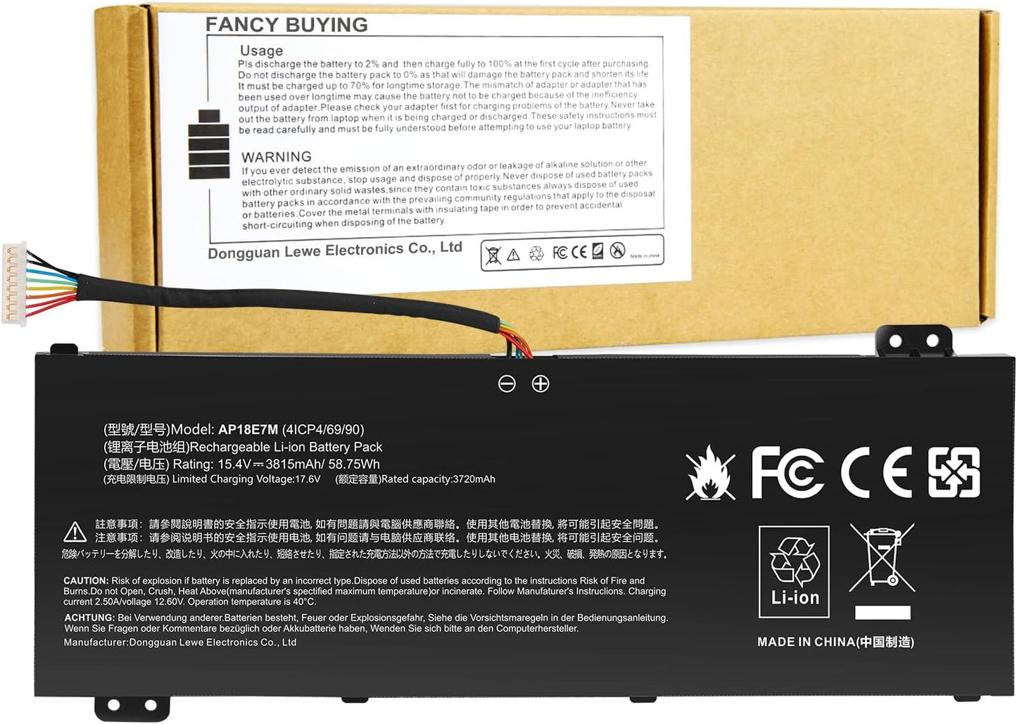 AP18E7M Battery for Acer Nitro 5 and Predator Helios 300
