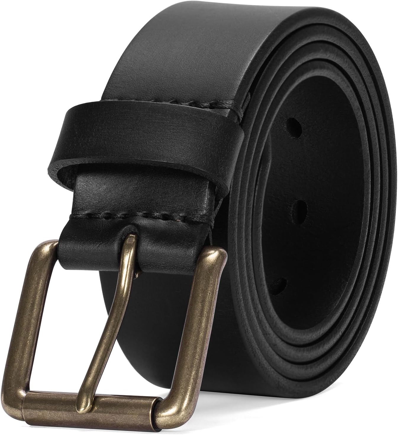 Thicken Full Grain Leather Mens Belt for Heavy Duty Use