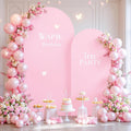 Pink Arch Backdrop Cover Set of 2 - Soft Baby Pink Stretch Covers
