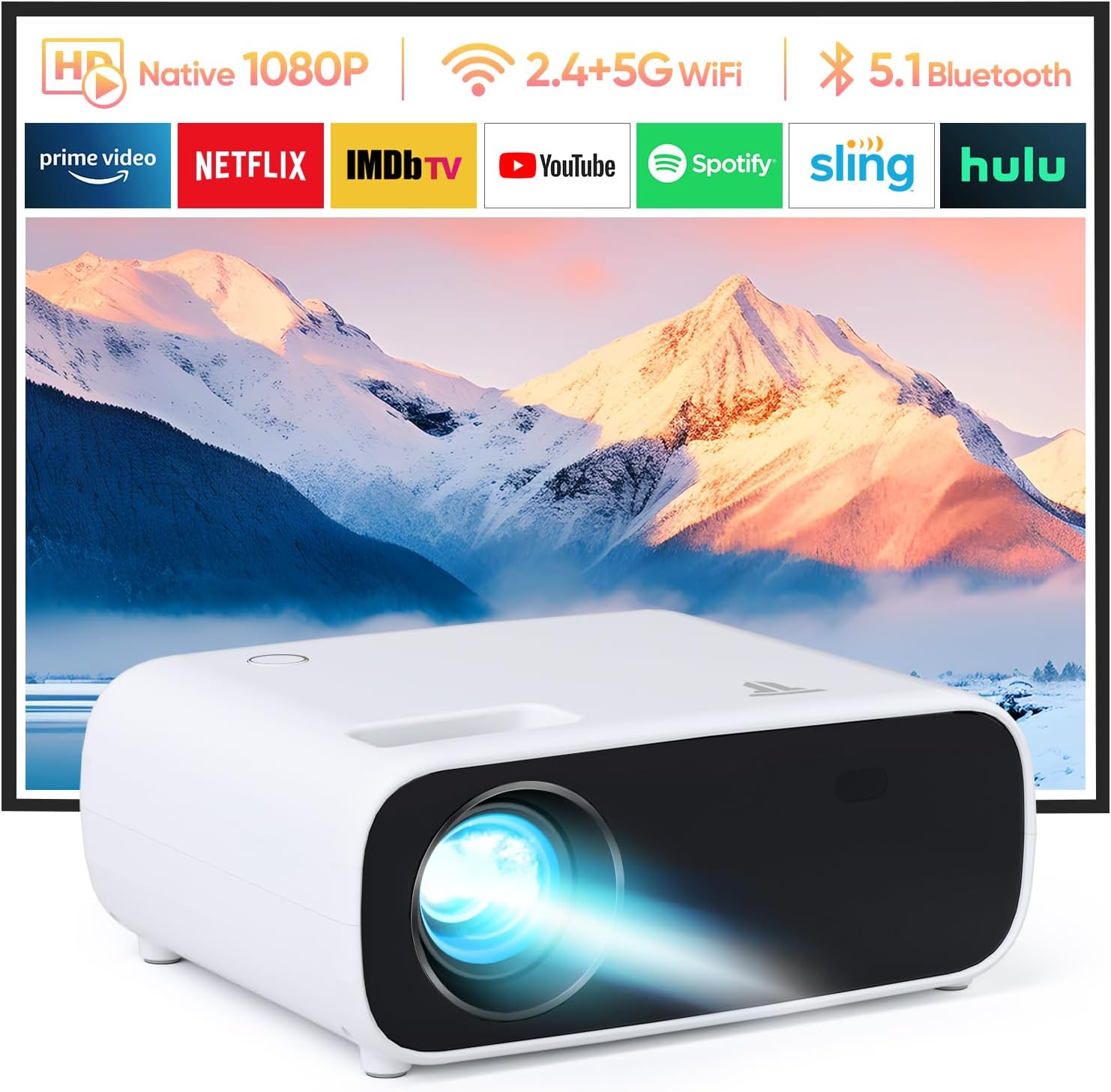 ZDK 2025 Wifi Bluetooth Projector - Full HD 4K Supported