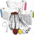 20-Piece Measuring Cups and Spoons Set - Complete Nesting Kitchen Set