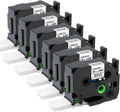 TZe-251 24mm Black on White Label Tape Replacement - Durable 6-Pack