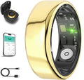 Smart Ring for Men Women Gold with Black Charging Box - Health Tracker