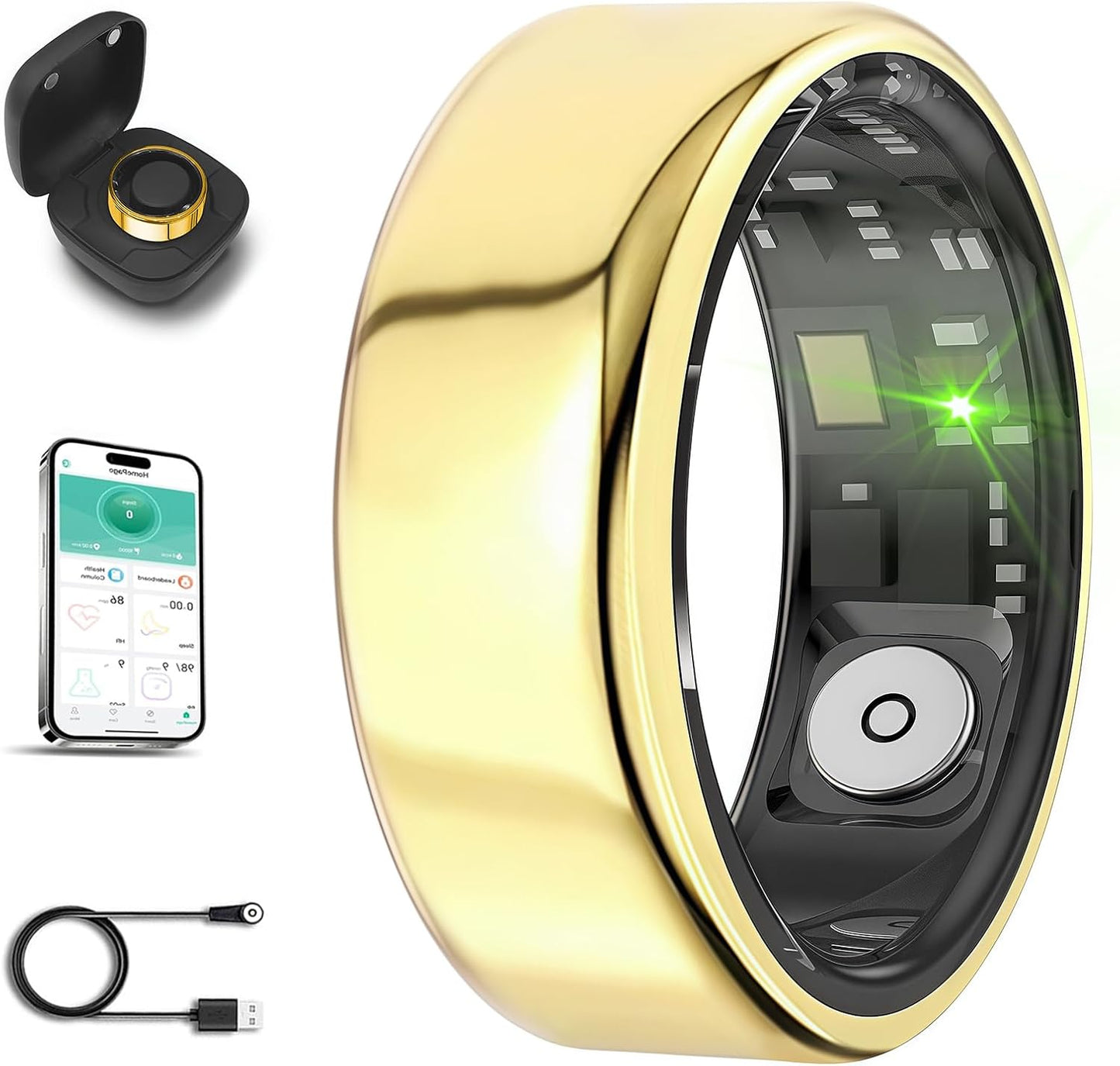 Smart Ring for Health Tracking with Bluetooth and Waterproof Design