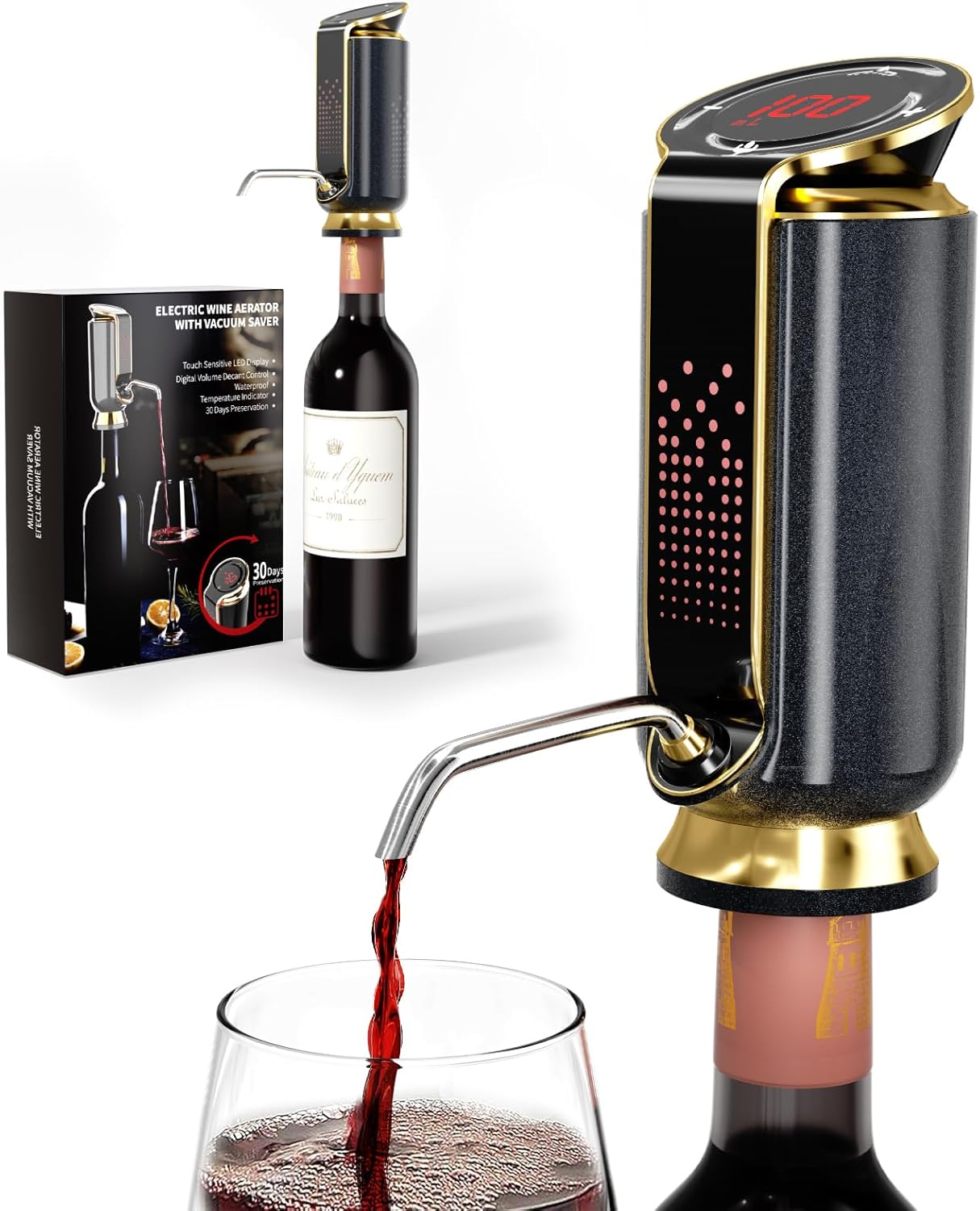 Luxurious 3-in-1 Electric Wine Aerator and Dispenser System