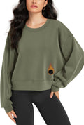 Modal Soft Long Sleeve Cropped Sweatshirt - Cozy Everyday Crop Fashion