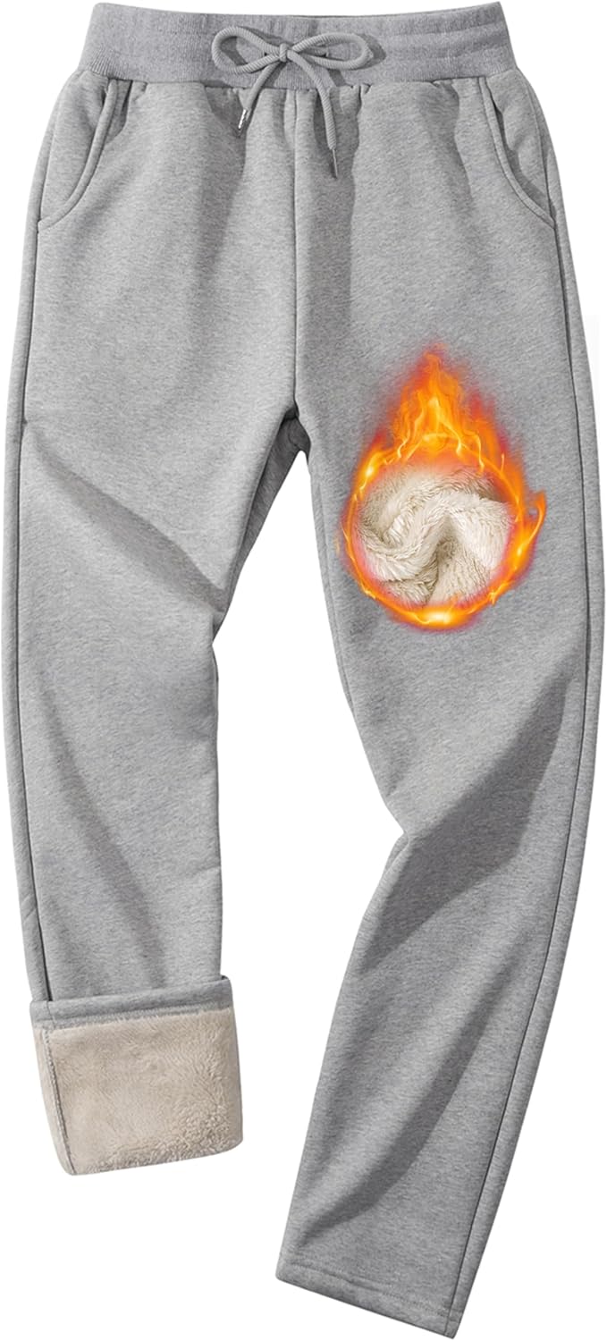 Lentta Men's Fleece Sweatpants for Winter Warmth and Comfort