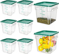 Lallisa 8 Pack 8 Qt Clear Food Storage Containers with Handles