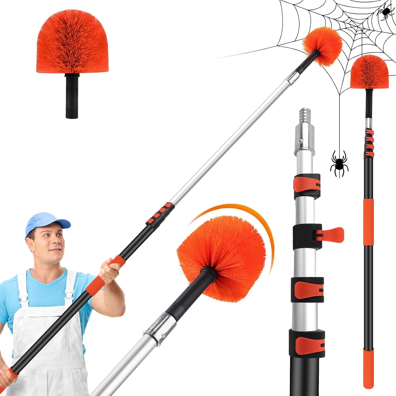 26 FT Cobweb Duster with Extension Pole for Efficient Cleaning