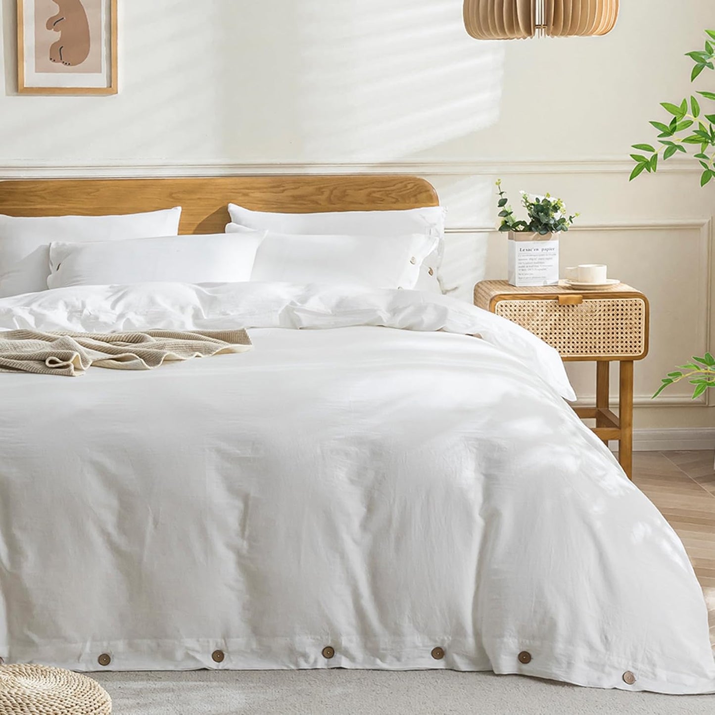 JELLYMONI Cotton Duvet Cover Twin Size - Soft Breathable Bedding