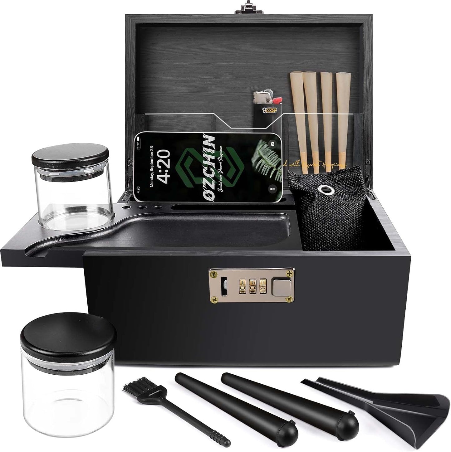 OZCHIN Bamboo Smell Proof Container Locking Box Review