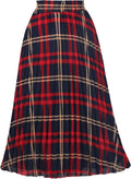 Timeless Pleated Midi Skirt for Women by GOOBGS in High Waist