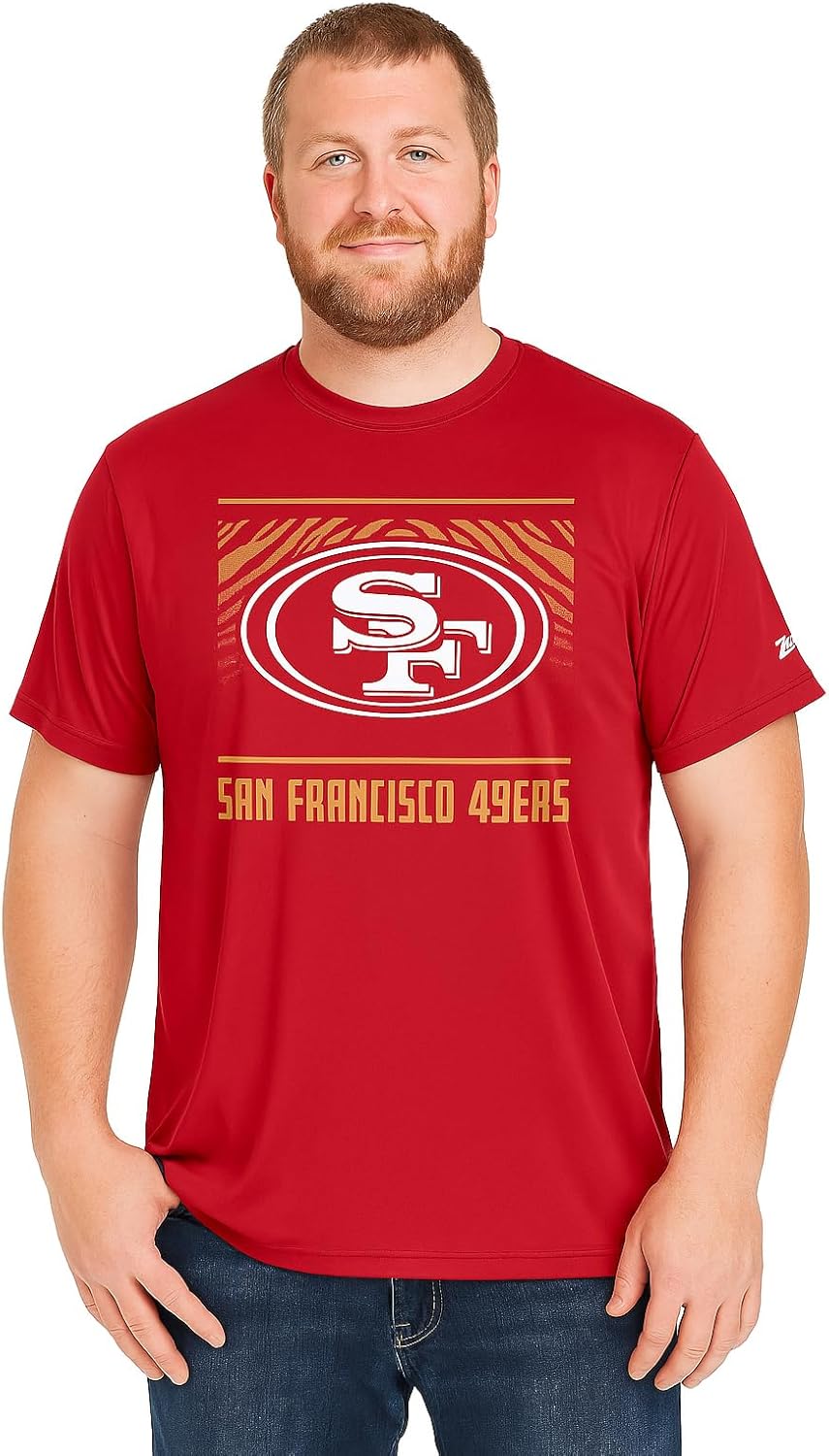 Zubaz NFL Men's Short Sleeve Team Graphic T-Shirt for Fans