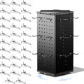 Rotating Peg Board Display Stand with 32 Hooks - Compact 4-Sided