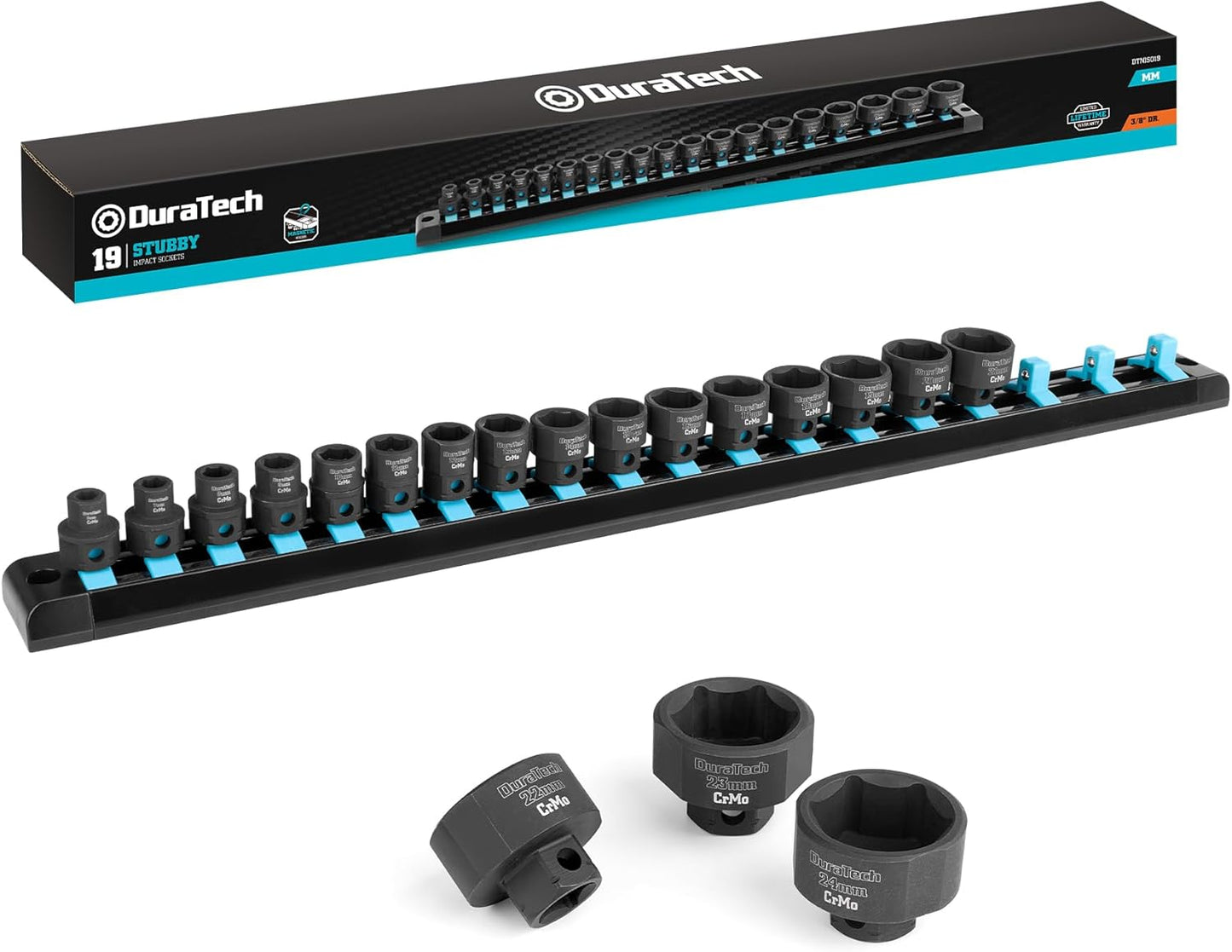 DURATECH 3/8 Drive Stubby Impact Socket Set for Tight Spaces