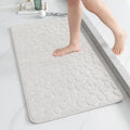 24 x 47 White Memory Foam Runner Rug - Super Soft Cobblestone Bath Mat
