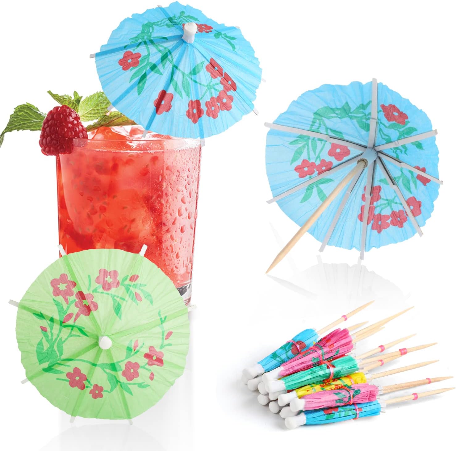 Tropical Cocktail Umbrella Picks Set - 144PCS