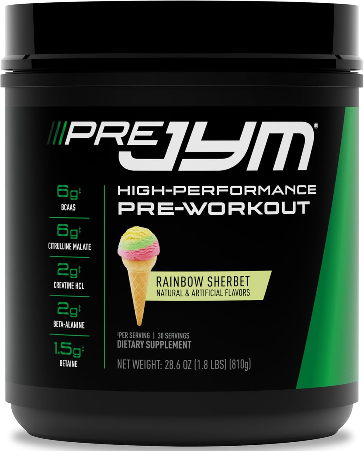 Pre JYM Rainbow Sherbet Pre Workout Powder for Energy & Focus