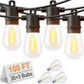 Svater LED Outdoor String Lights 100 FT - Dimmable Warm Bistro Glow