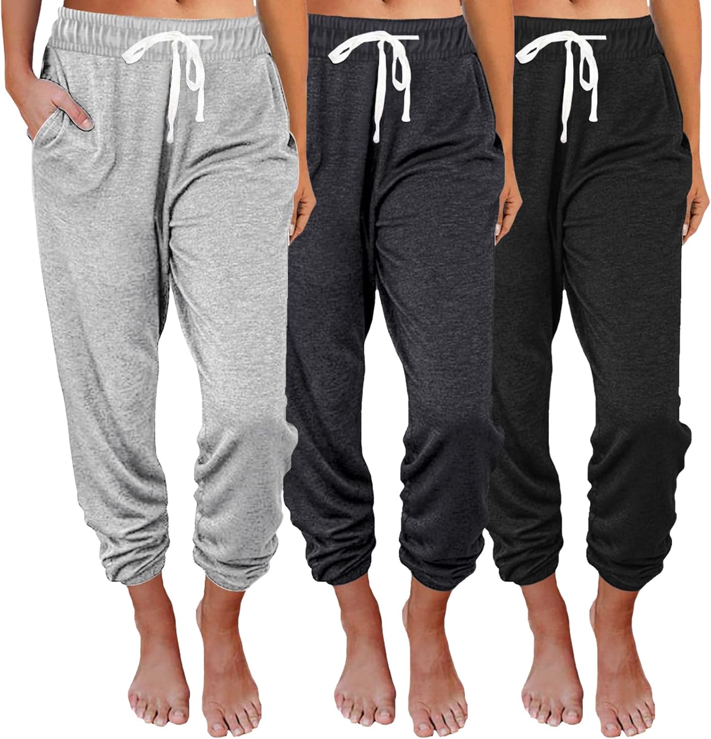 SUNBS 3 Packs Womens Sweatpants Baggy Comfy Lounge Pants