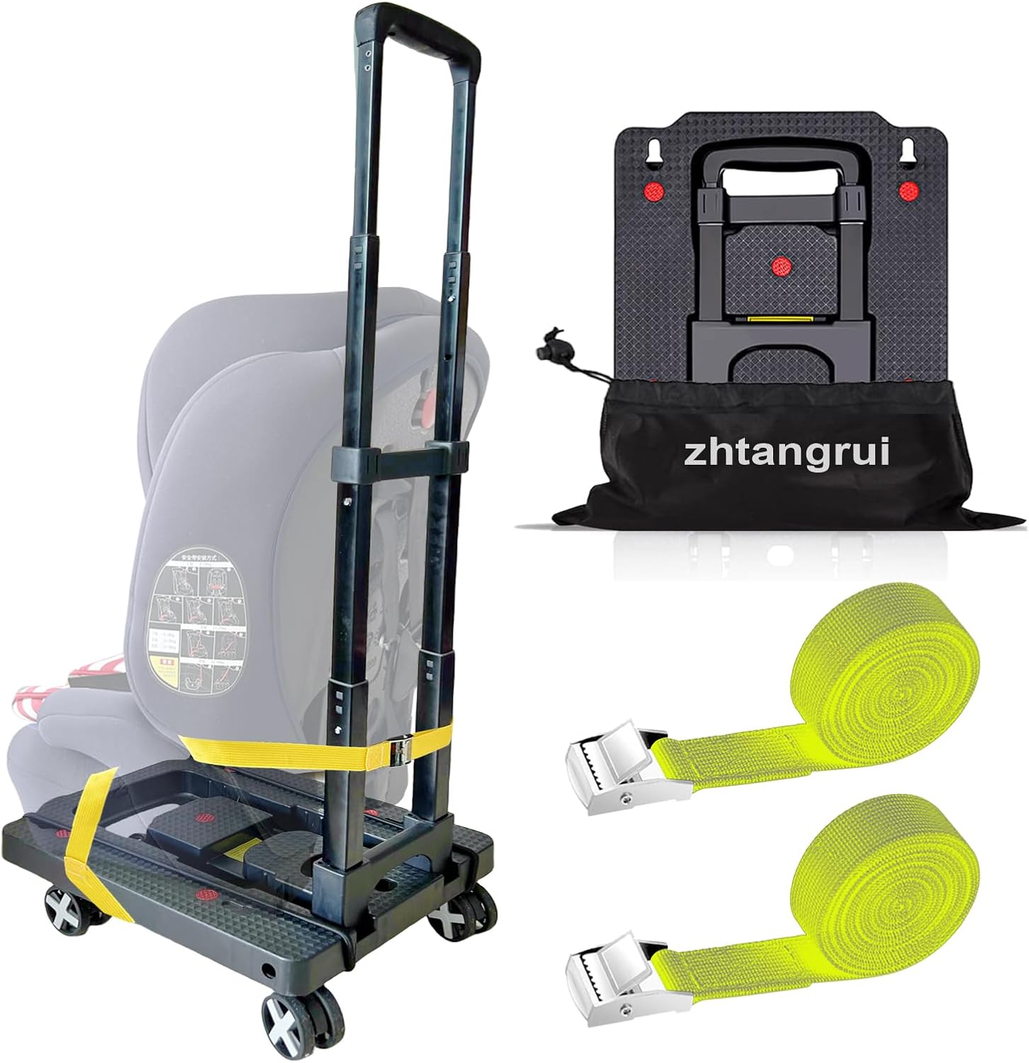 Car Seat Dolly for Airport Travel - Compact and Convenient Trolley