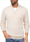 Men's Quarter Zip Sweater Slim Fit Mock Neck Pullover - Lightweight is