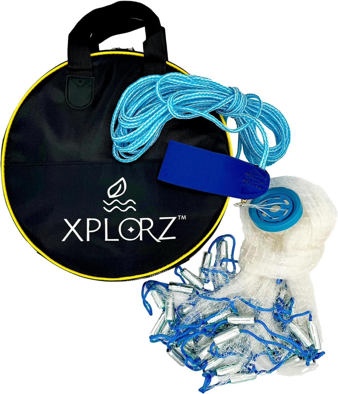 XPLORZ Cast Fishing Nets: Durable Zinc Weights - 4ft/6ft/8ft - Saltwater/Freshwater