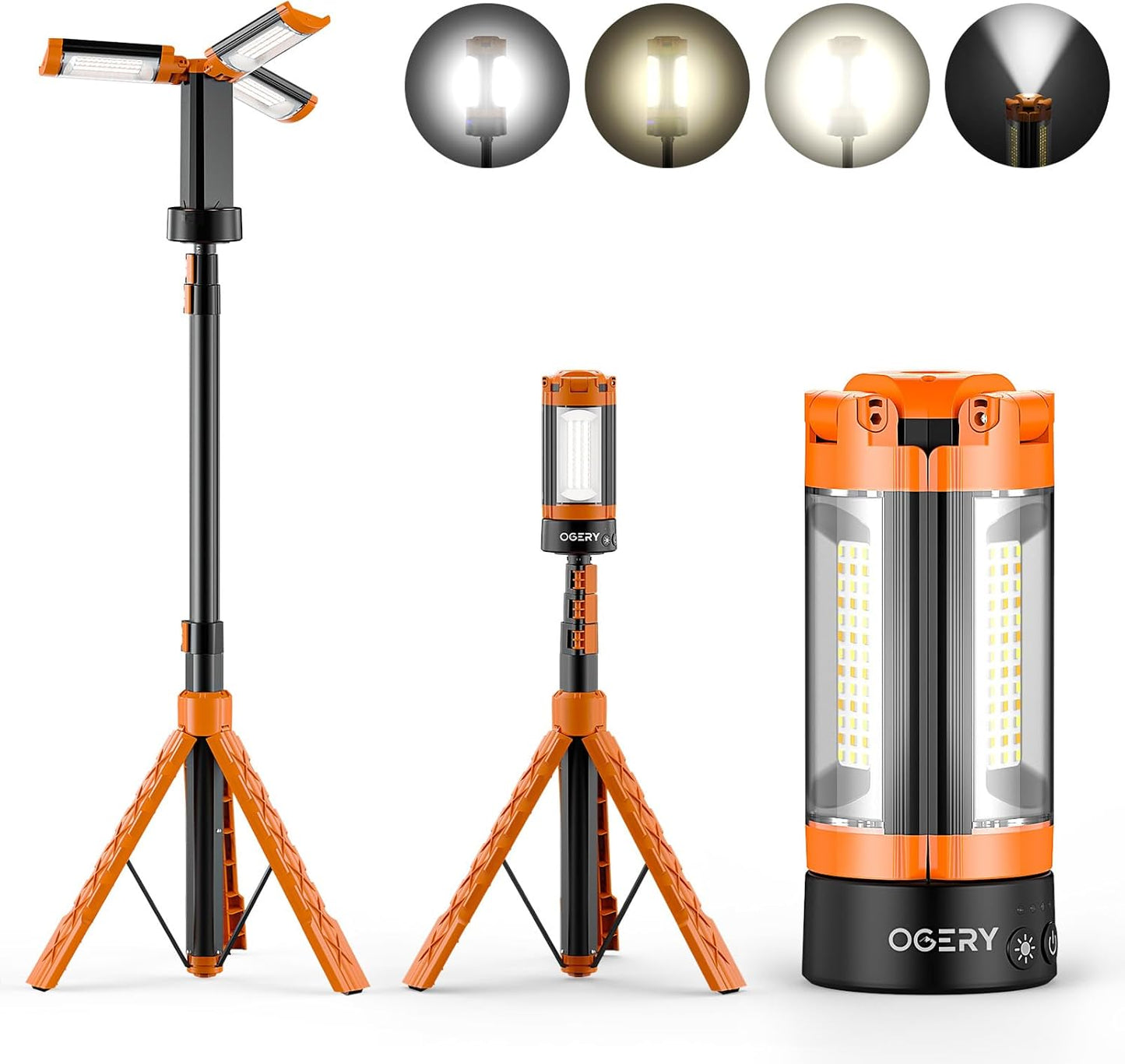 OGERY Rechargeable 10000mAh Camping Light: Ultra Bright 2200 Lumens