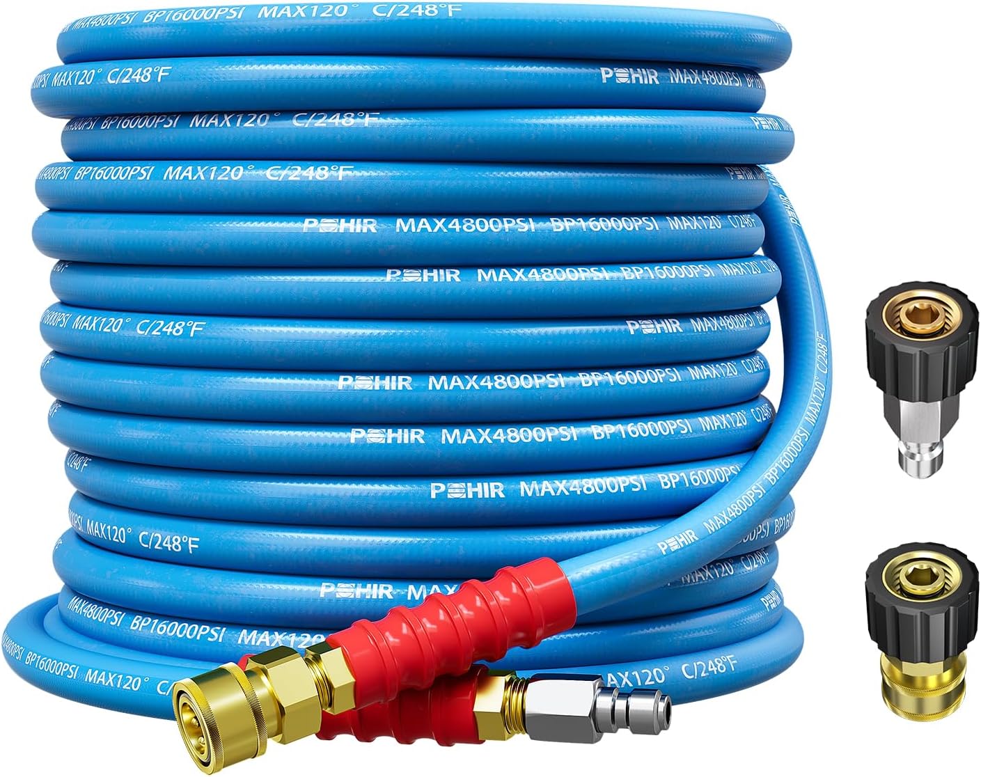 POHIR 50FT Pressure Washer Hose 3/8 for Cold & Hot Water