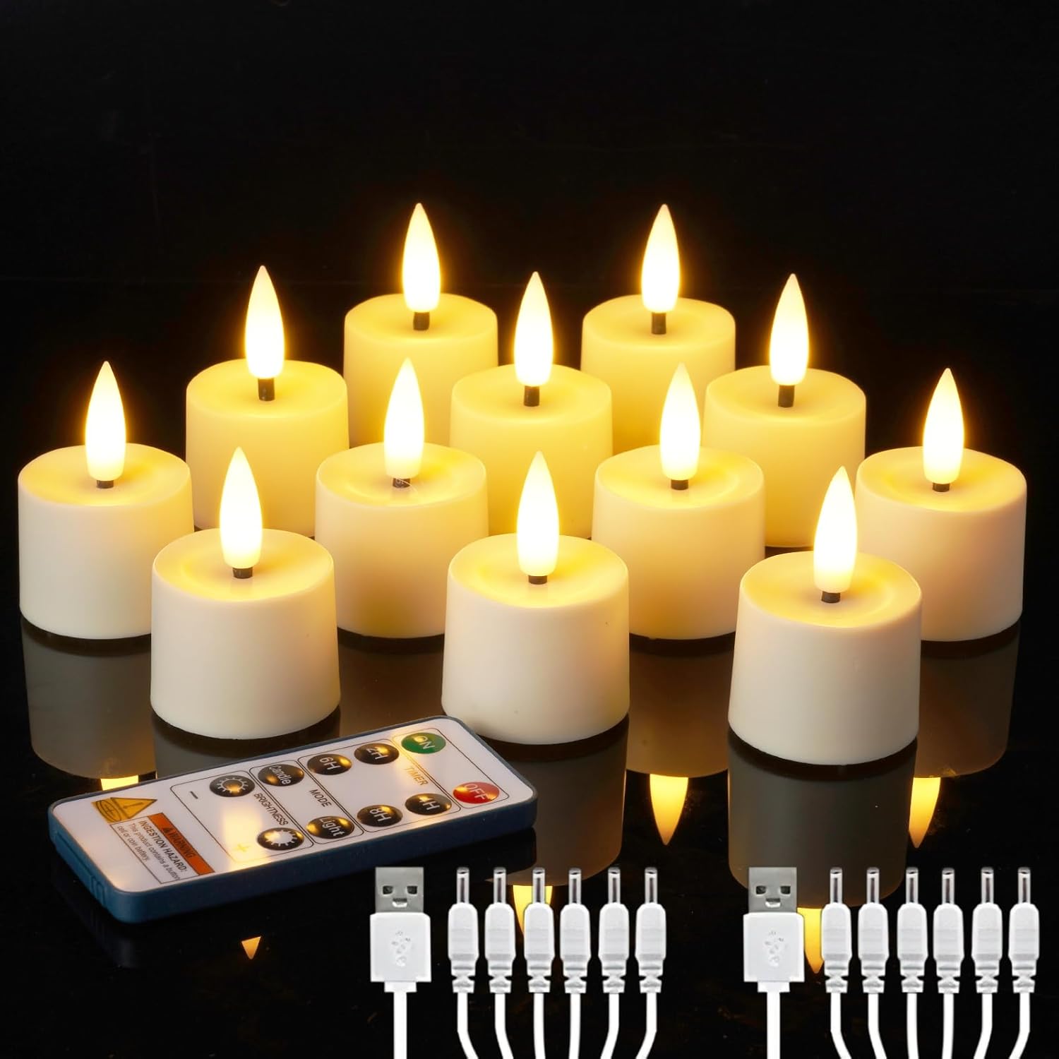 Rechargeable Flameless Candles with Remote for Home Decor