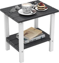 16in Patio Side Table for Adirondack Chair - Weather Resistant Black
