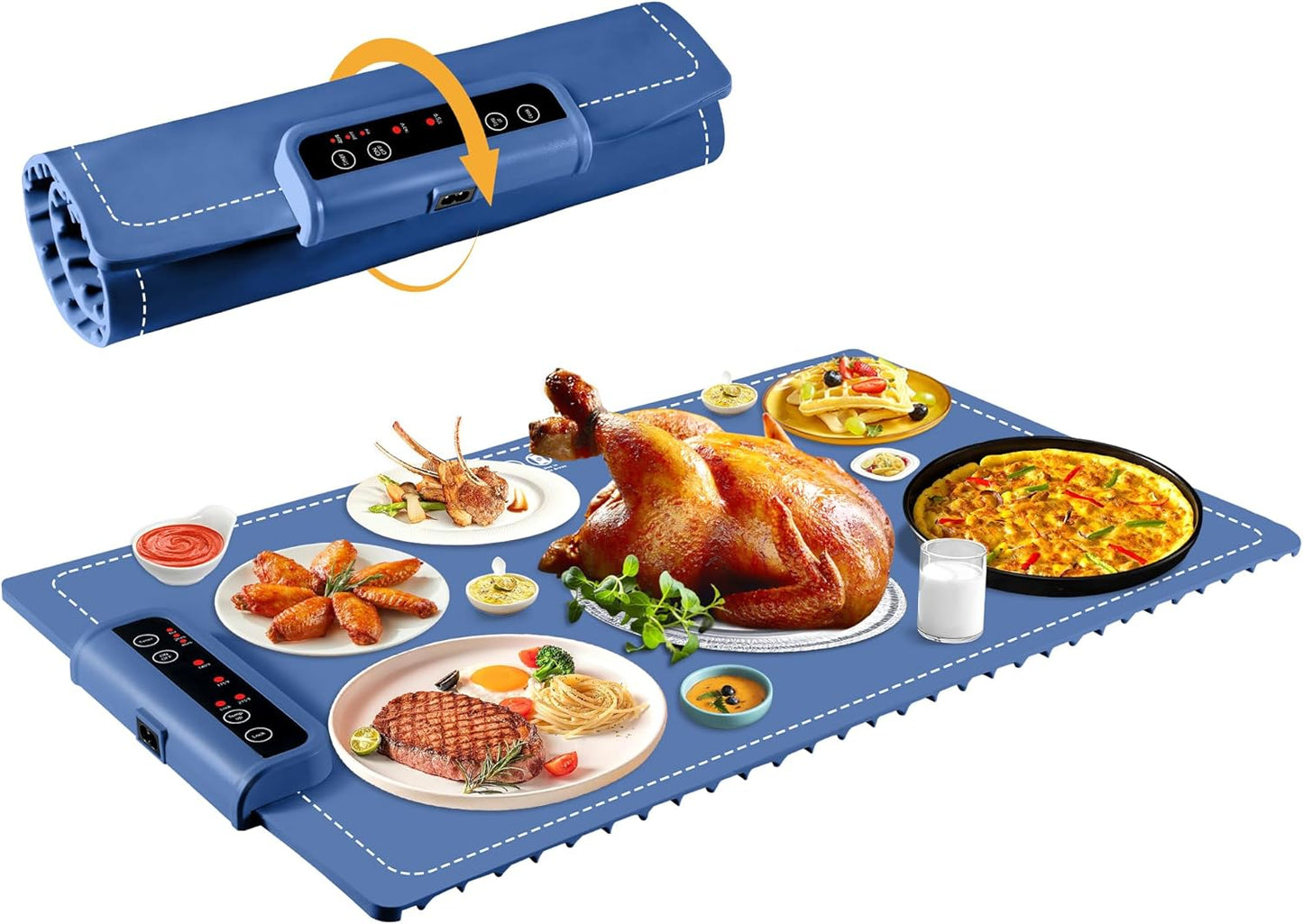 Food Warming Mat with Adjustable Temperature Control for Parties