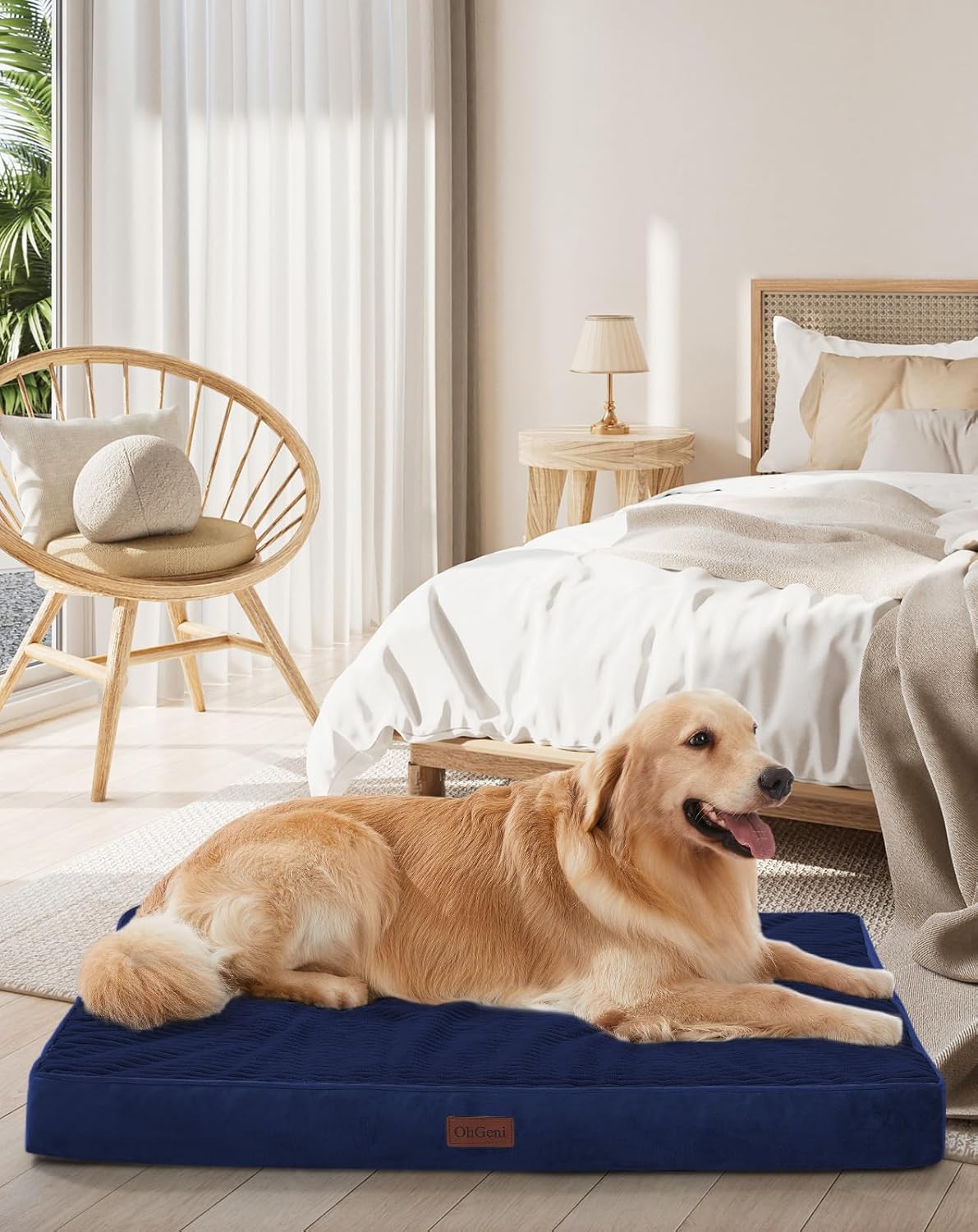 OhGeni Orthopedic Waterproof Dog Bed for Large Pets 41 in